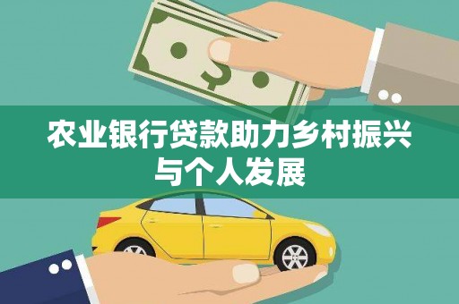 大武农业银行贷款助力乡村振兴与个人发展