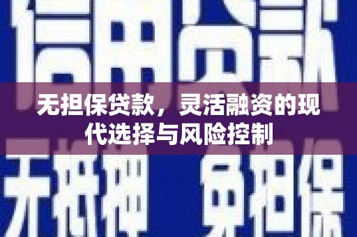 枣强无担保贷款，灵活融资的现代选择与风险控制
