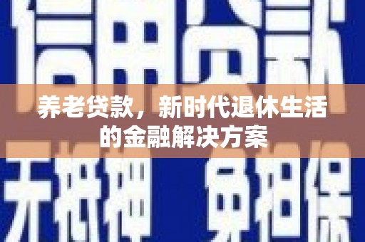 宾阳养老贷款，新时代退休生活的金融解决方案